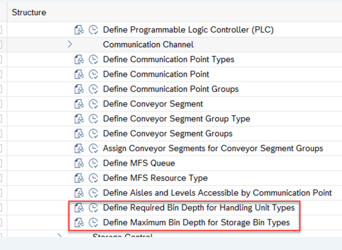 SAP EWM MFS rearrange multi-depth 6